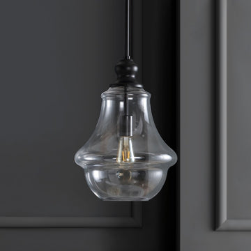 Adam Adjustable Metal/Glass LED Pendant - JONATHAN Y